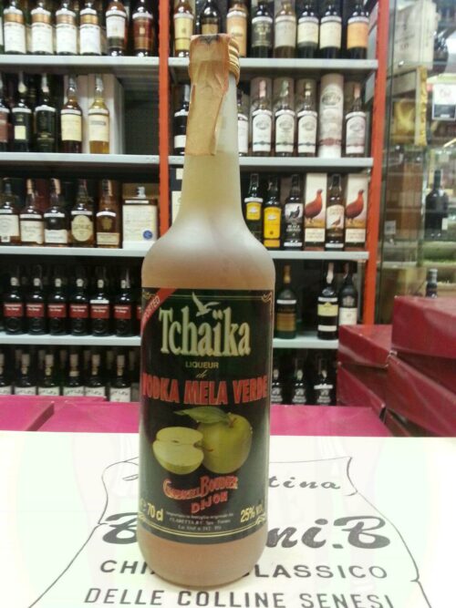 Vodka Tchaika mela verde Vintage Enoteca Batani Andrea Torrefazione bottiglie Siena