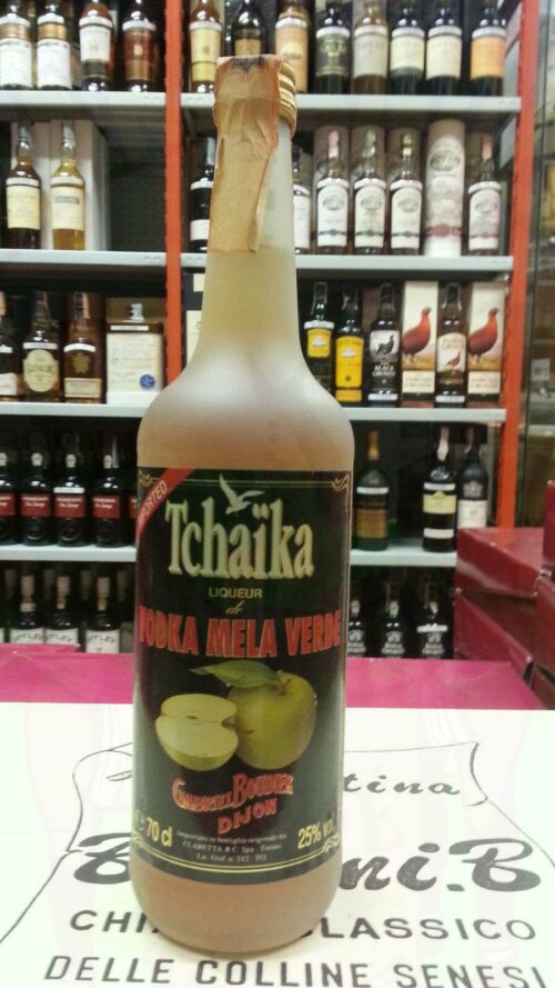 Vodka Tchaika mela verde Vintage Enoteca Batani Andrea Torrefazione bottiglie Siena
