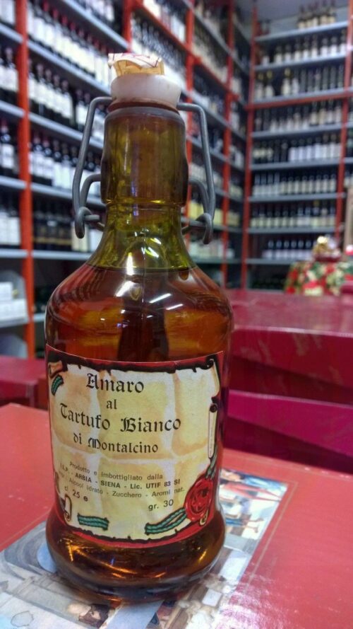 Amaro al tartufo Bianco Vintage Enoteca Batani Andrea Torrefazione bottiglie Siena