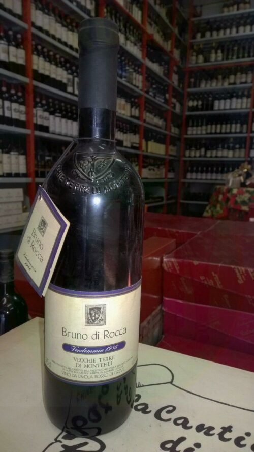 Bruno di Rocca Vecchie Terre di Montefili vendemmia 1986 Enoteca Batani Andrea Torrefazione bottiglie Siena