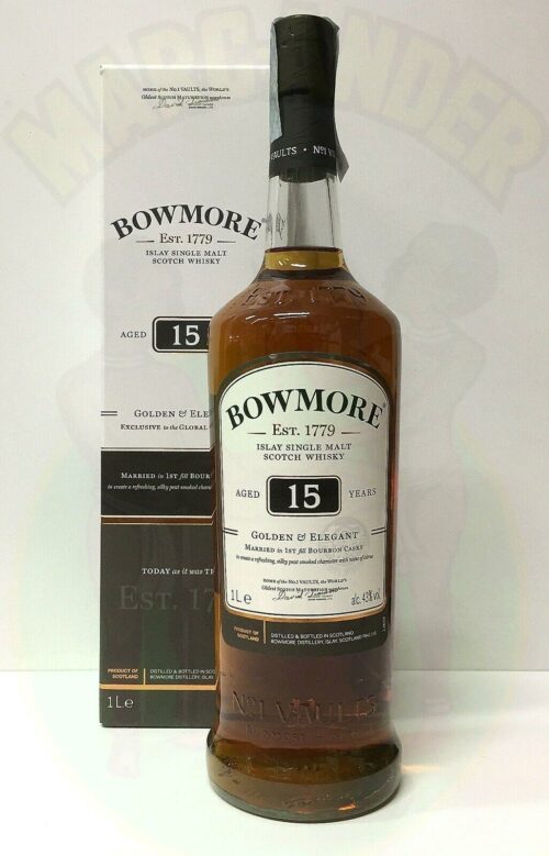 Whisky Bowmore 15 yo Scozia Golden & Elegant Enoteca Batani Andrea Torrefazione bottiglie Siena