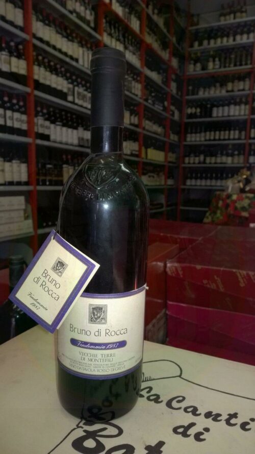 Bruno di Rocca Vecchie Terre di Montefili vendemmia 1987 Enoteca Batani Andrea Torrefazione bottiglie Siena