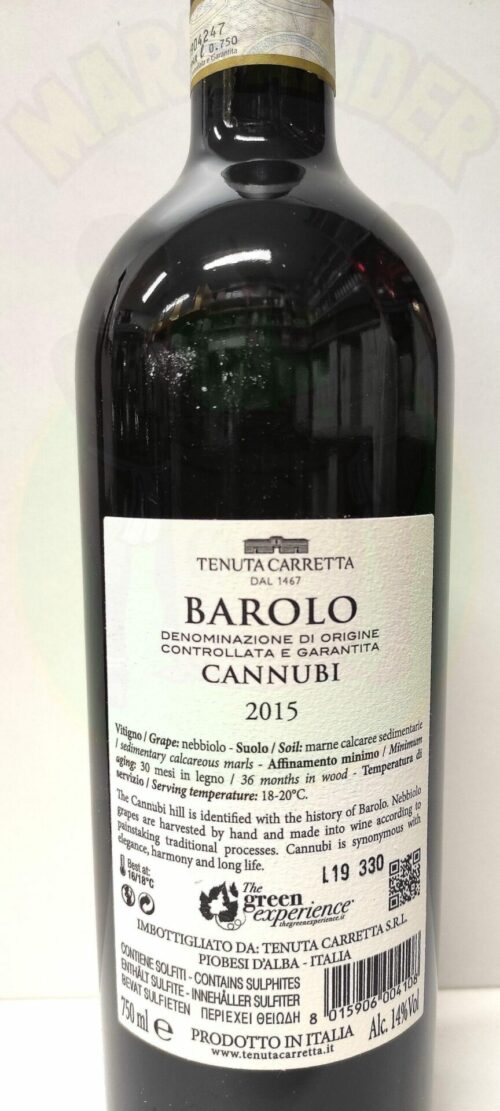Barolo Cannubi Tenuta Carretta Enoteca Batani Andrea Torrefazione bottiglie Siena
