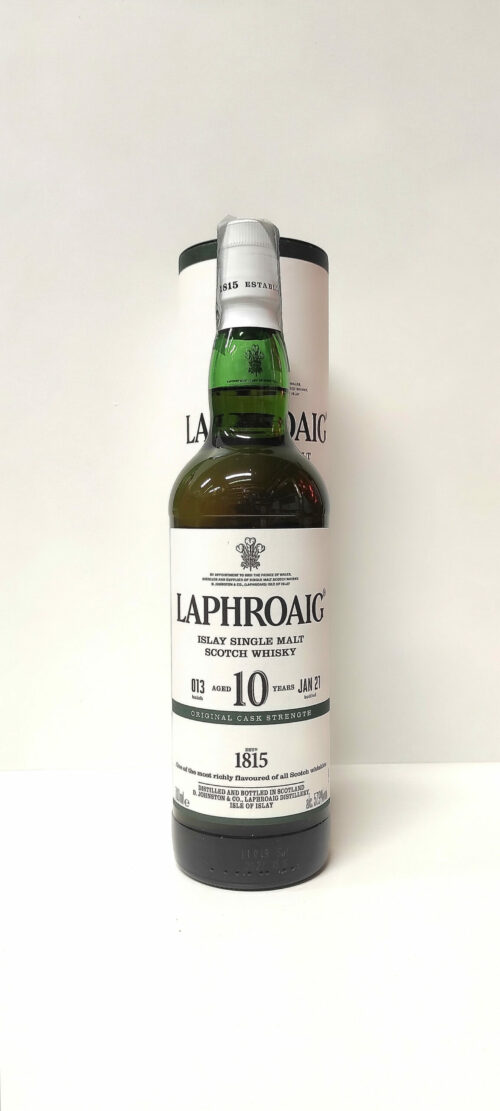 Laphroaig 10 years old cask strength Enoteca Siena Batani Bottiglie Superalcolici