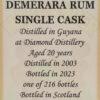 Rum Demerara Silver seal 20 anni Enoteca Siena Batani Bottiglie Superalcolici